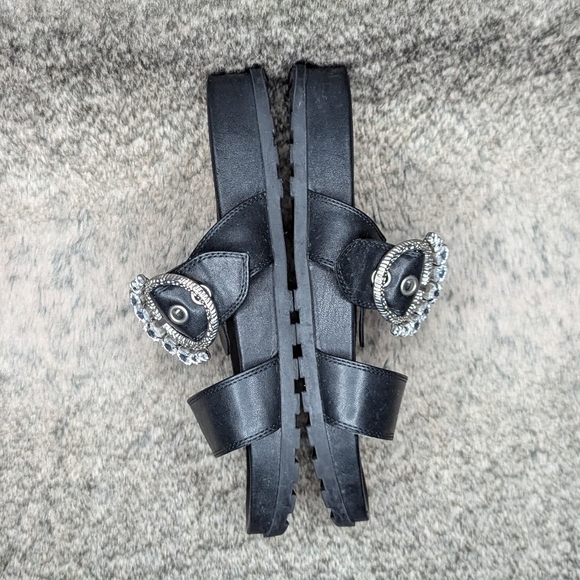 Karl Lagerfeld Paris Brinda Embellished Slide Sandal  Black Women's 9 - Picture 6 of 9